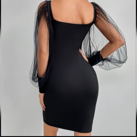 Shein Mesh Sleeve Bodycon Dress. - Picture 7 of 8